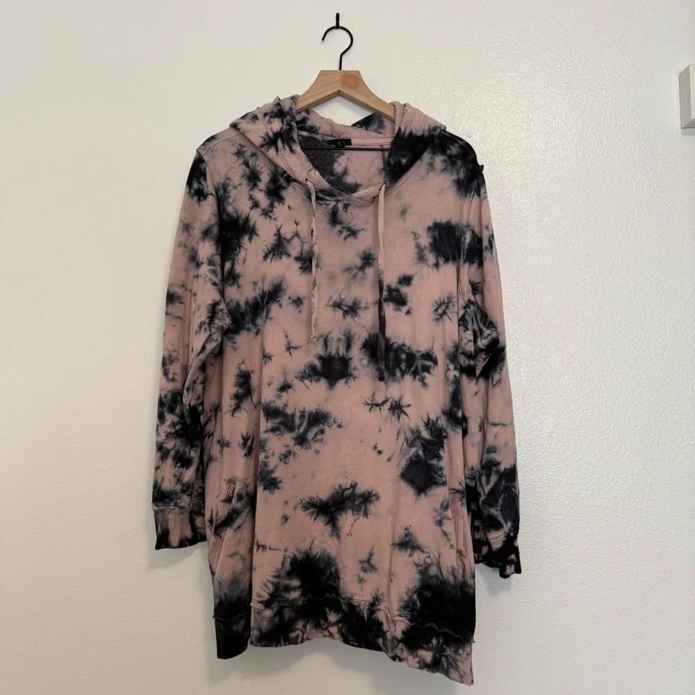 Torrid Black and Cream Tie-Dye Hoodie - Picture 2 of 11